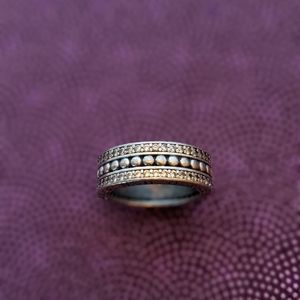 Vintage Pandora Sterling CZ Ring